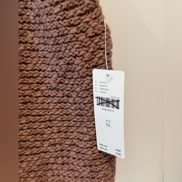 Anthropologie Halter brown sweater top XL y2k boho cottagecore bohemian - Picture 8 of 13